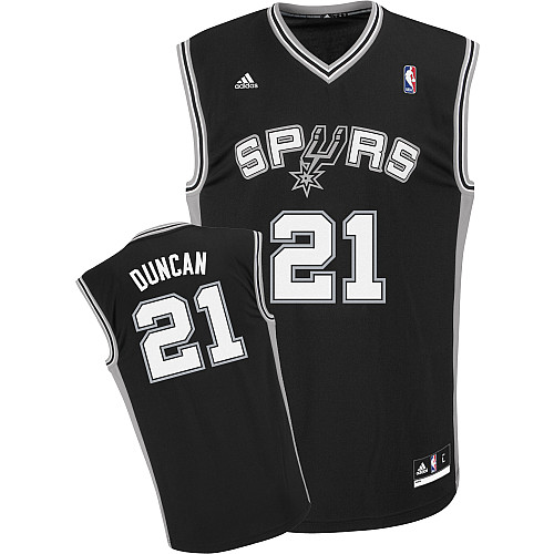  NBA San Antonio Spurs 21 Tim Duncan New Revolution 30 Swingman Road Black Jersey